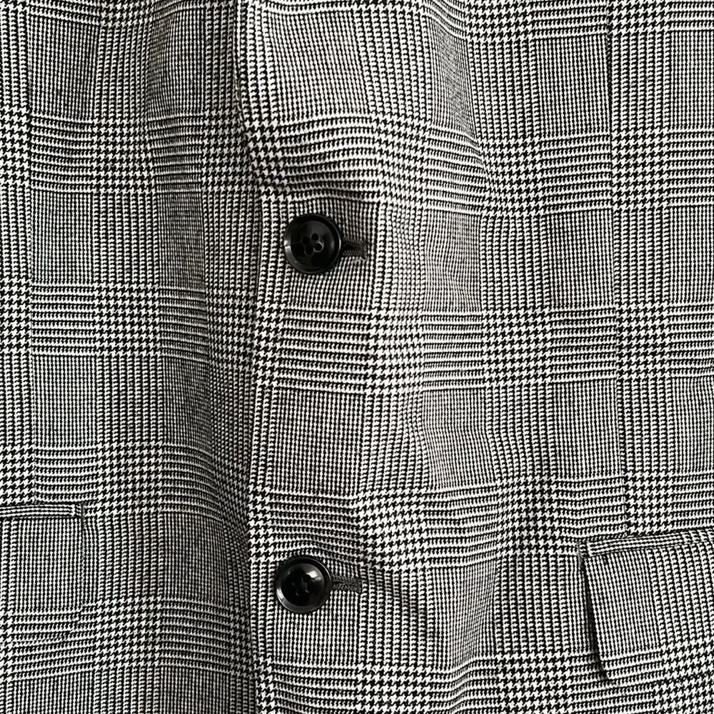 Bar III Glen Plaid Skinny-Fit Suit Jacket in Black-White, NWT, Size 44L